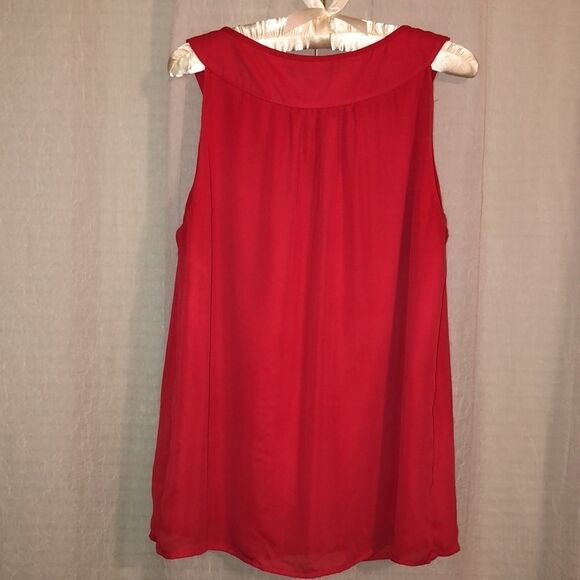 Banana Republic 14 Gorgeous Vibrant Red Sleeveless Blouse - Picture 2 of 14